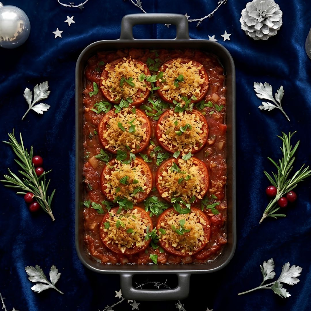 Herb Crusted Tomato Bake (V)