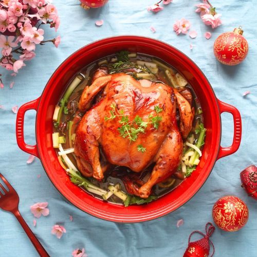 Roasted Organic Poulet in Soy Cream