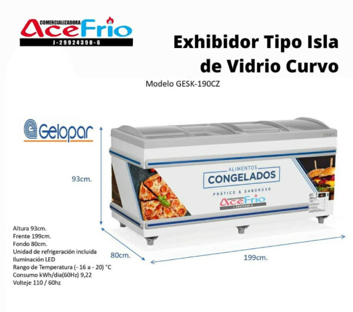 Exhibidor Tipo Isla Curvo de Vidrio