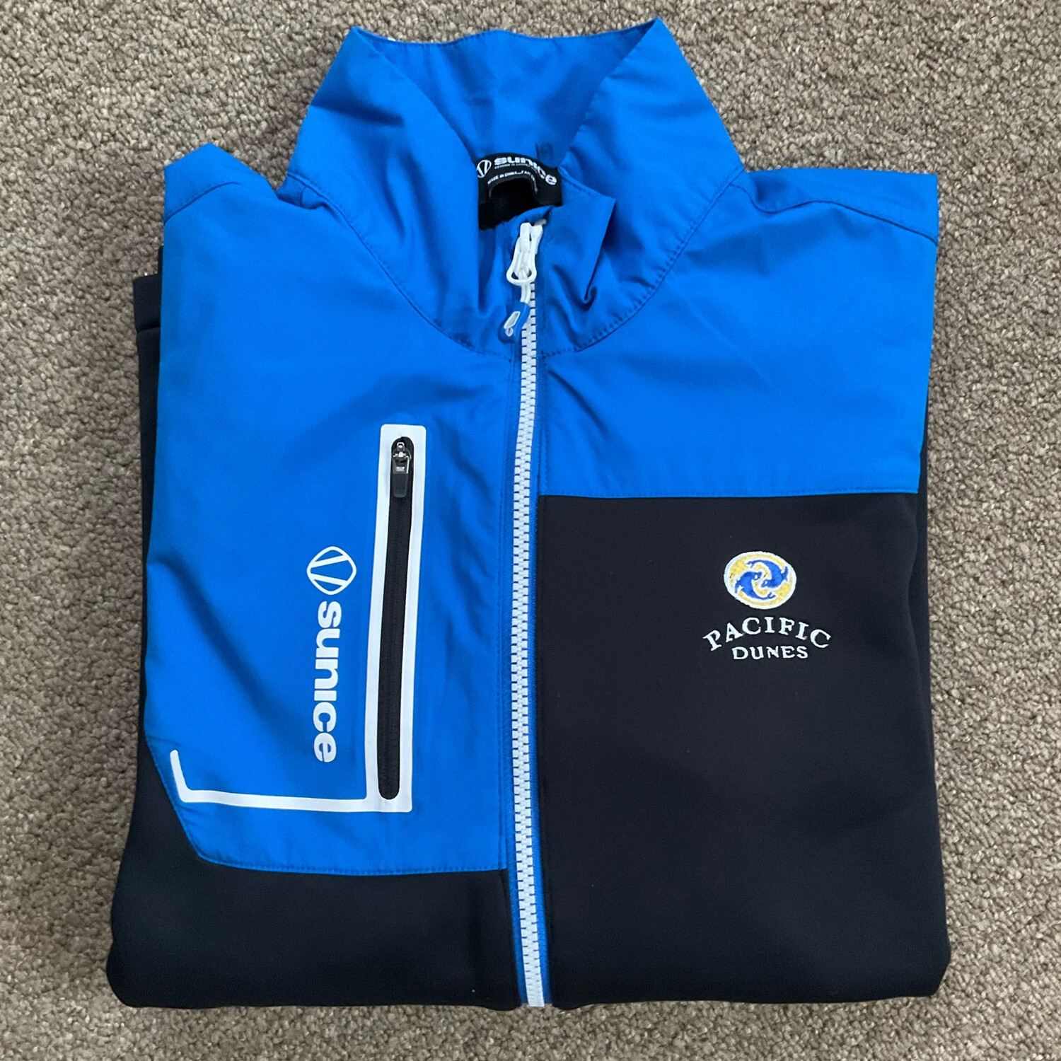 NWOT Pacific Dunes Oregon Golf Men’s Small Sun ice Zip Pocket Puffy Jacket