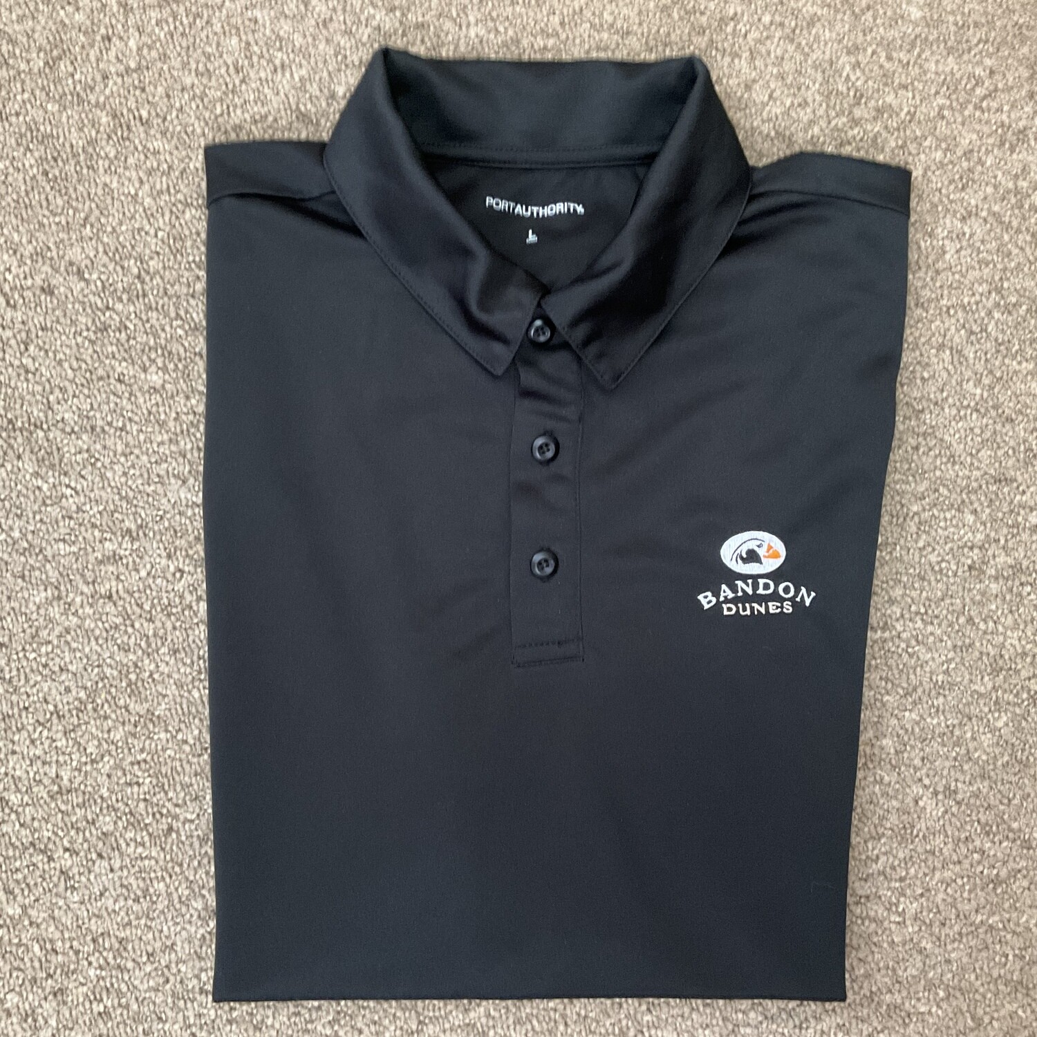 Bandon Dunes mens Large Black Short Sleeve Polo Shirt