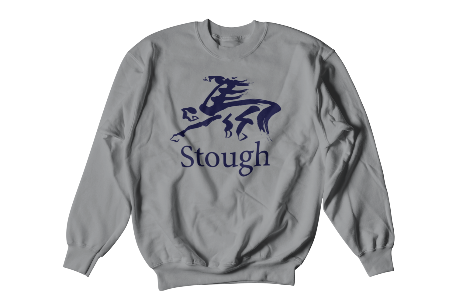 Stough | Horse | Navy on Grey Crewneck Sweatshirt