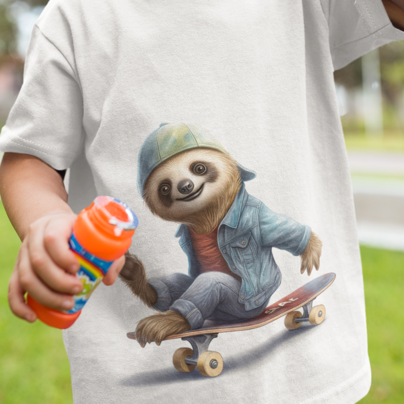 Sloth Skateboard Children&#39;s Shirt