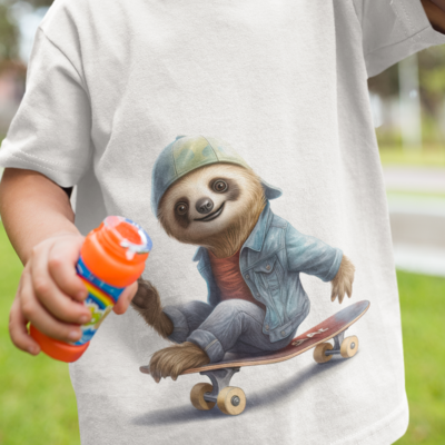Sloth Skateboard Children's Shirt