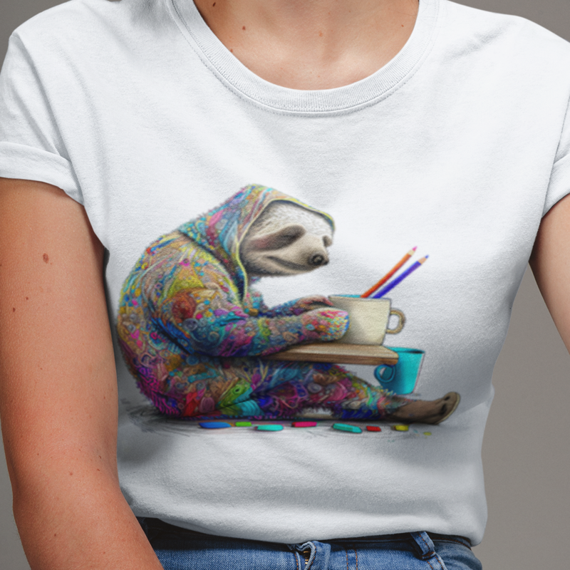 Sloth Artist Woman&#39;s Tee