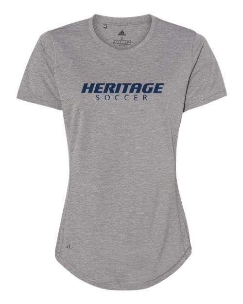 Adidas Heritage High School Logo Sport T-shirt Womens Grey Three Heather