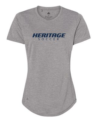 Adidas Heritage High School Logo Sport T-shirt Womens Grey Three Heather