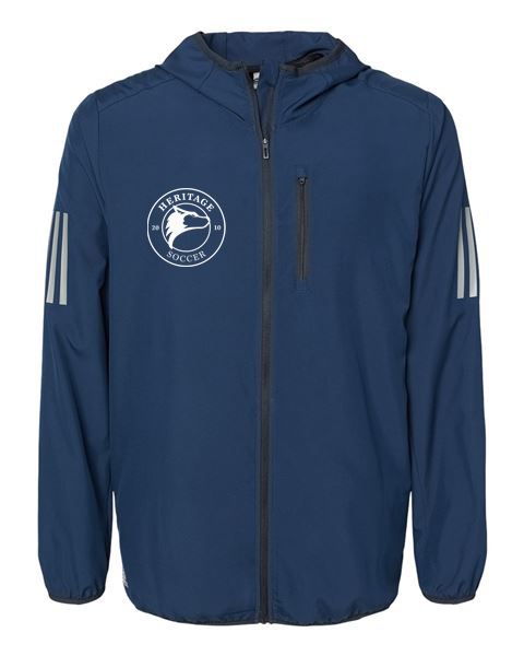 Adidas Heritage High School Logo Hooded Full-Zip Windbreaker Collegiate Navy