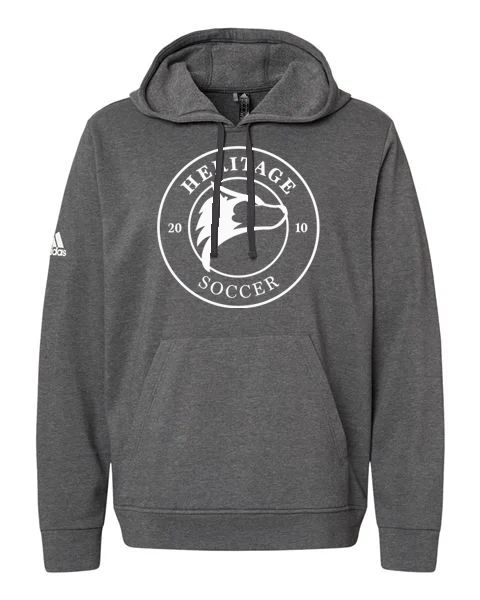 Adidas Heritage High School Logo Fleece Hooded Sweatshirt Dark Grey Heather