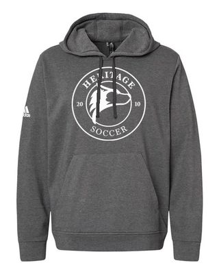 Adidas Heritage High School Logo Fleece Hooded Sweatshirt Dark Grey Heather