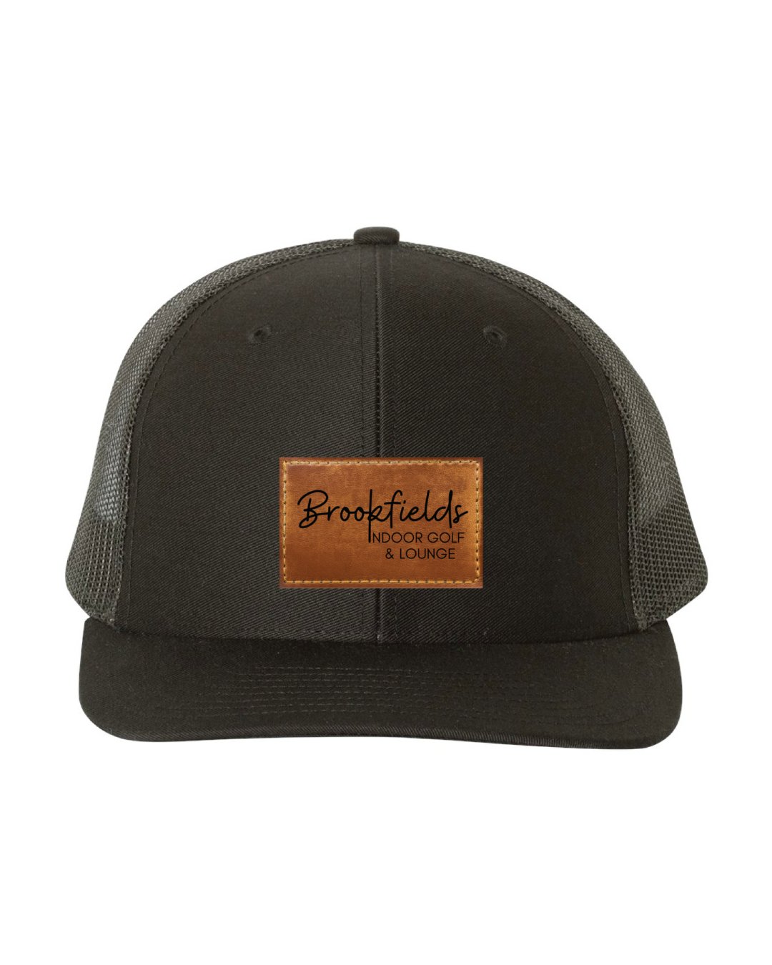 Brookfield&#39;s Leather Patch Trucker Hat