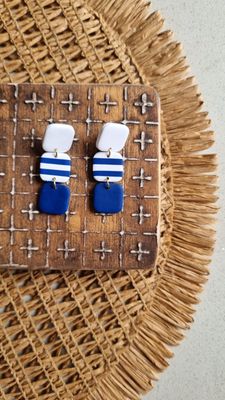 Striped navy squares