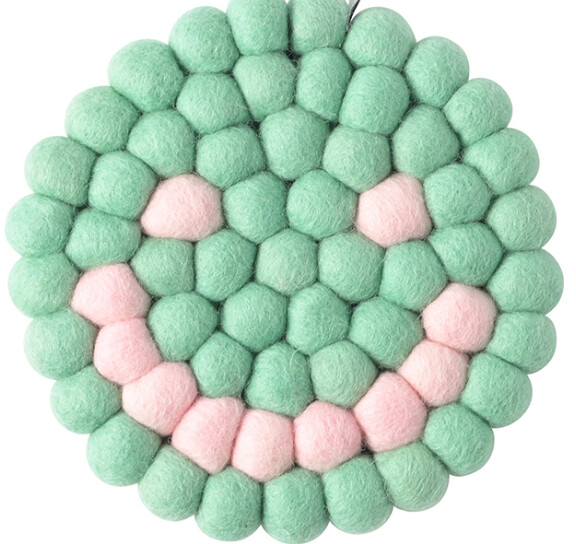 Aveva Trivet-Wool Smiley Face,Apple