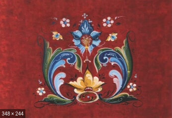 Cards-Rosemaling Red Birthday