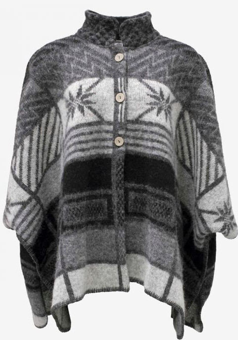 Icewear Wool Poncho Dark Grey