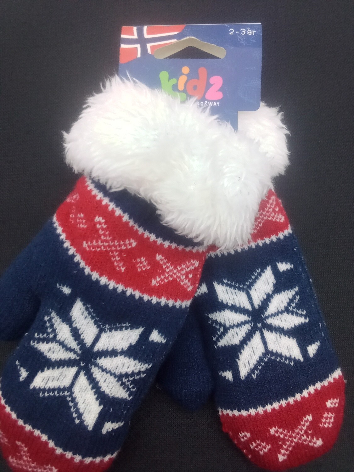 Kidz Knit With Fleece Mittens 1-2 Years