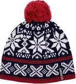 Knit Hat Snowflakes Navy/white/red