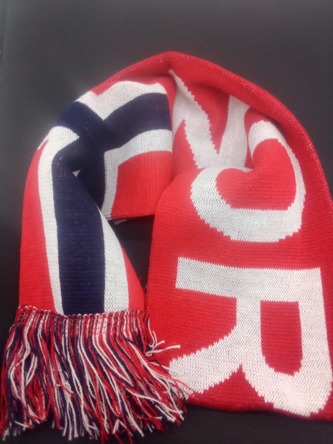 Red Knit Norway Scarf