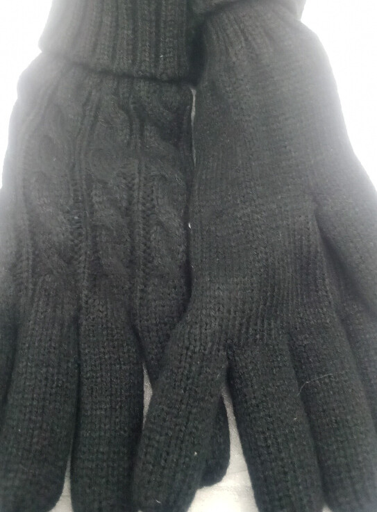 Black Knit Norway Gloves