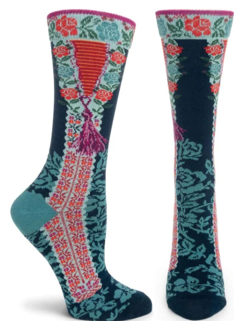 Socks Ozone Floral Tassels Navy