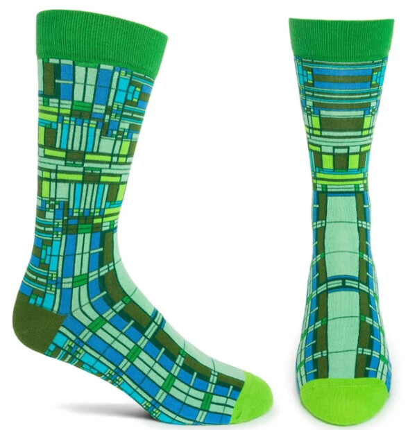 Socks Ozone Mens FLW Oak Park Green