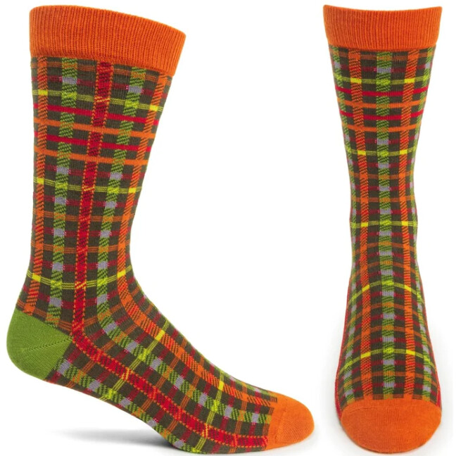 Mens Club Check Socks- Brown
