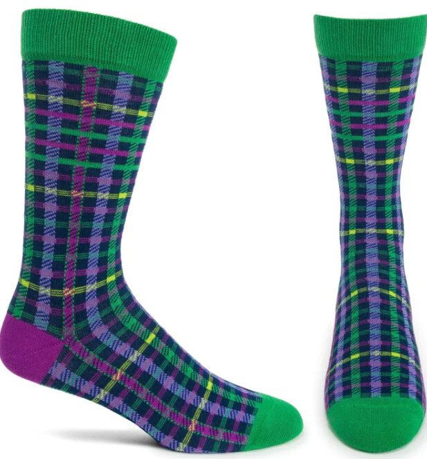 Mens Club Check Socks-Navy