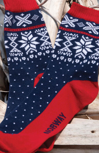 Rock Socks Knit Norway Navy/red