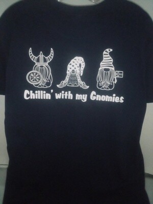 T Shirt Navy Chilling Gnomes L