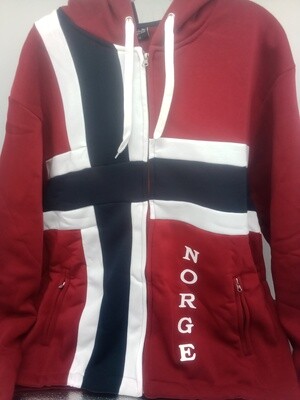 Hoodie Norway Flag Zip 2XL