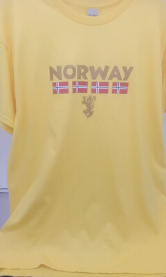 Tshirt Yellow Norway Gold Flags XL