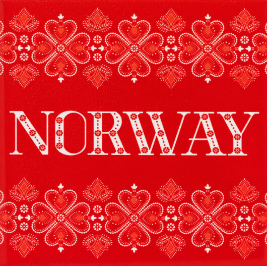 Ceramic Tile Trivet-Red Hearts/Norway