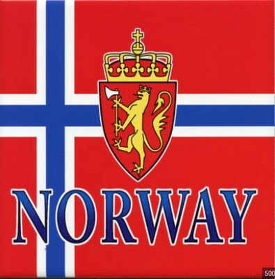 Ceramic Tile/Norway Flag & Crest