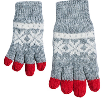 Gloves Children 3-6 Years Red Grey