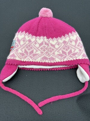 Hat, Childs Fleece Lined Bright Pink Size 1-2 Yrs