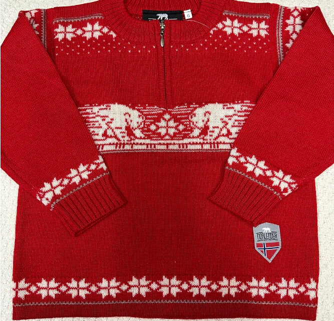 Childrens Cardigan Pullover Red Size 4