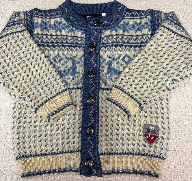 Childrens Cardigan Blue, Size 4