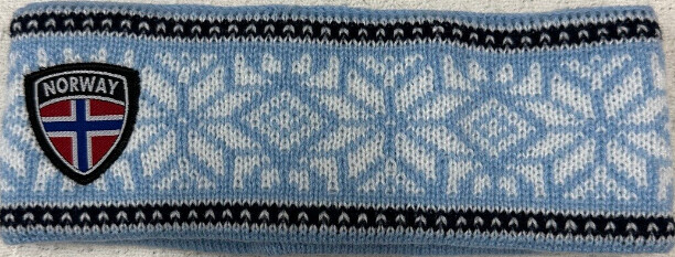 Knit Light Blue Headband W/stars