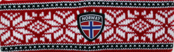Red W\white Snowflakes Knit Headband