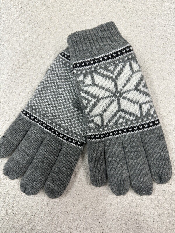 Gloves Knit Grey Insulate
