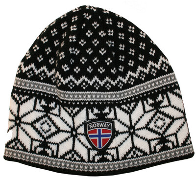 Norway Flag Black With White Stars Beanie