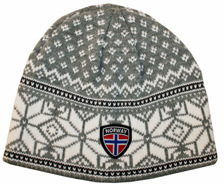 Knit Hat Grey White Stars