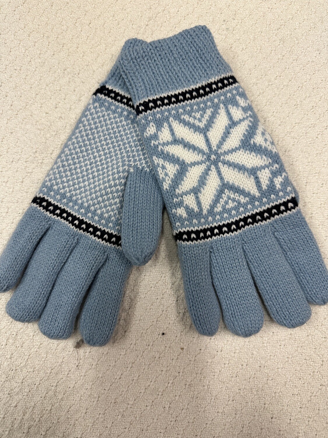 Knit Gloves Light Blue Thinsulate