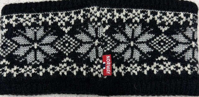 Headband Knit Black Angora Rabbit