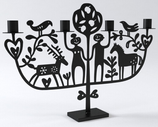 Bengt &amp; Lotta Adam &amp; Eve candlestick 4 flames height 38 cm black 