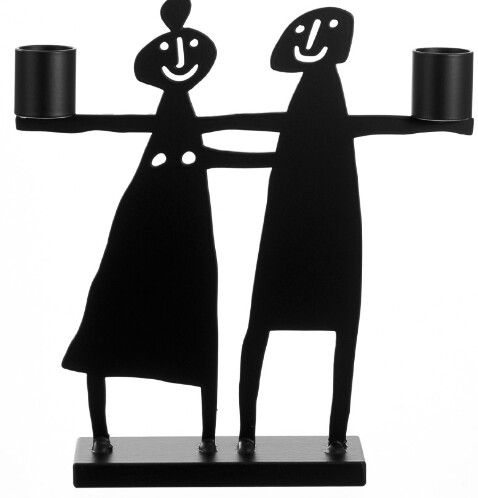 Bengt &amp; Lotta Couple candlestick height 10.5 cm black