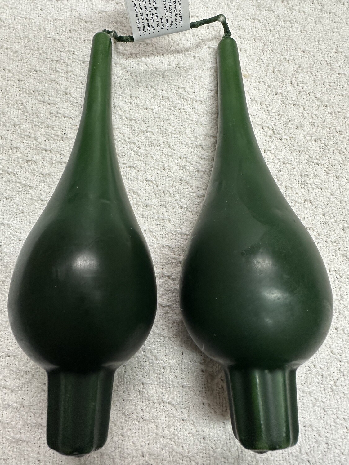 Candle Drop Pair Forest Green