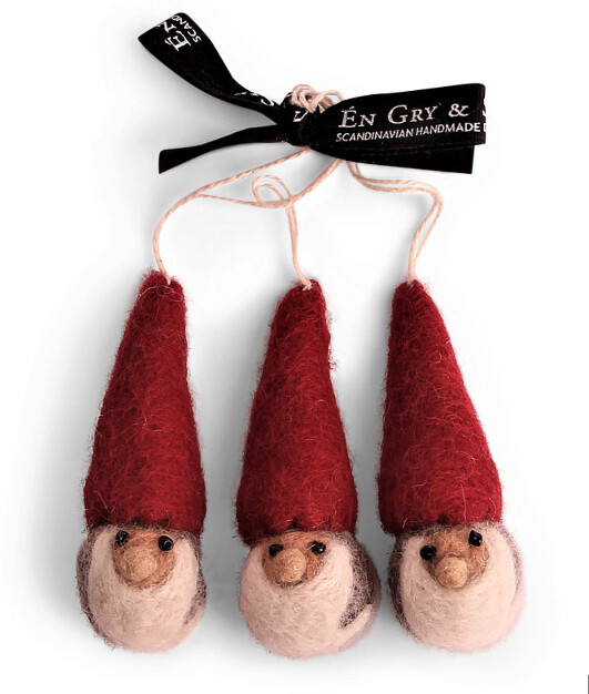 Felt Gnome Ornamets Set Of 3