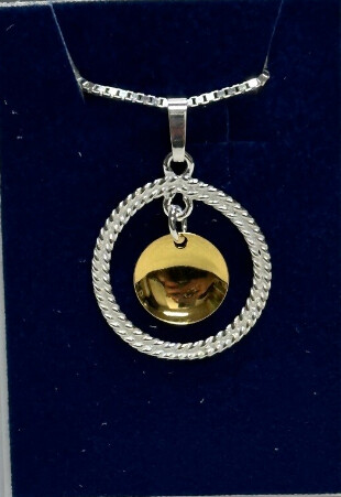 Solje Pendant White With Gold Dot