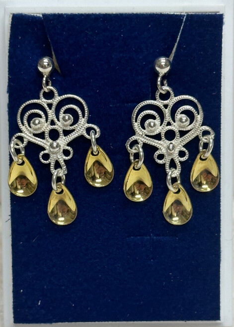 Solje Earrings White W/gold Discs